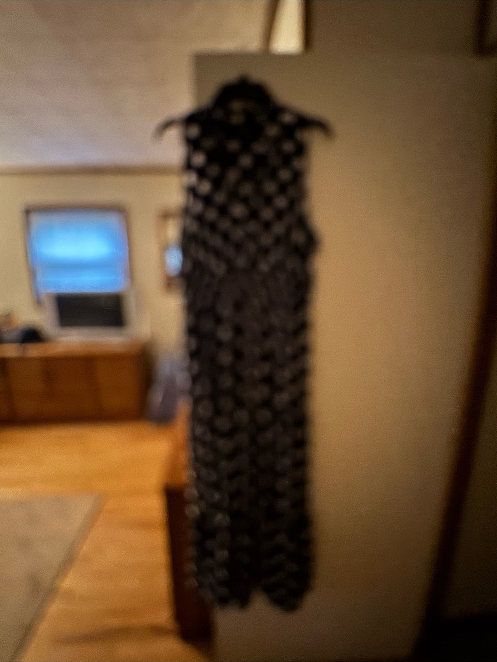 Maggy London Black and White Polka Dot Maxi Dress